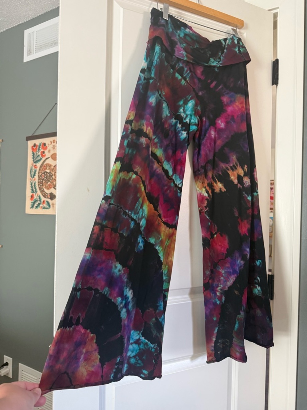 Wide-Leg Tie-Dye Palazzo Pants - Multicolor
